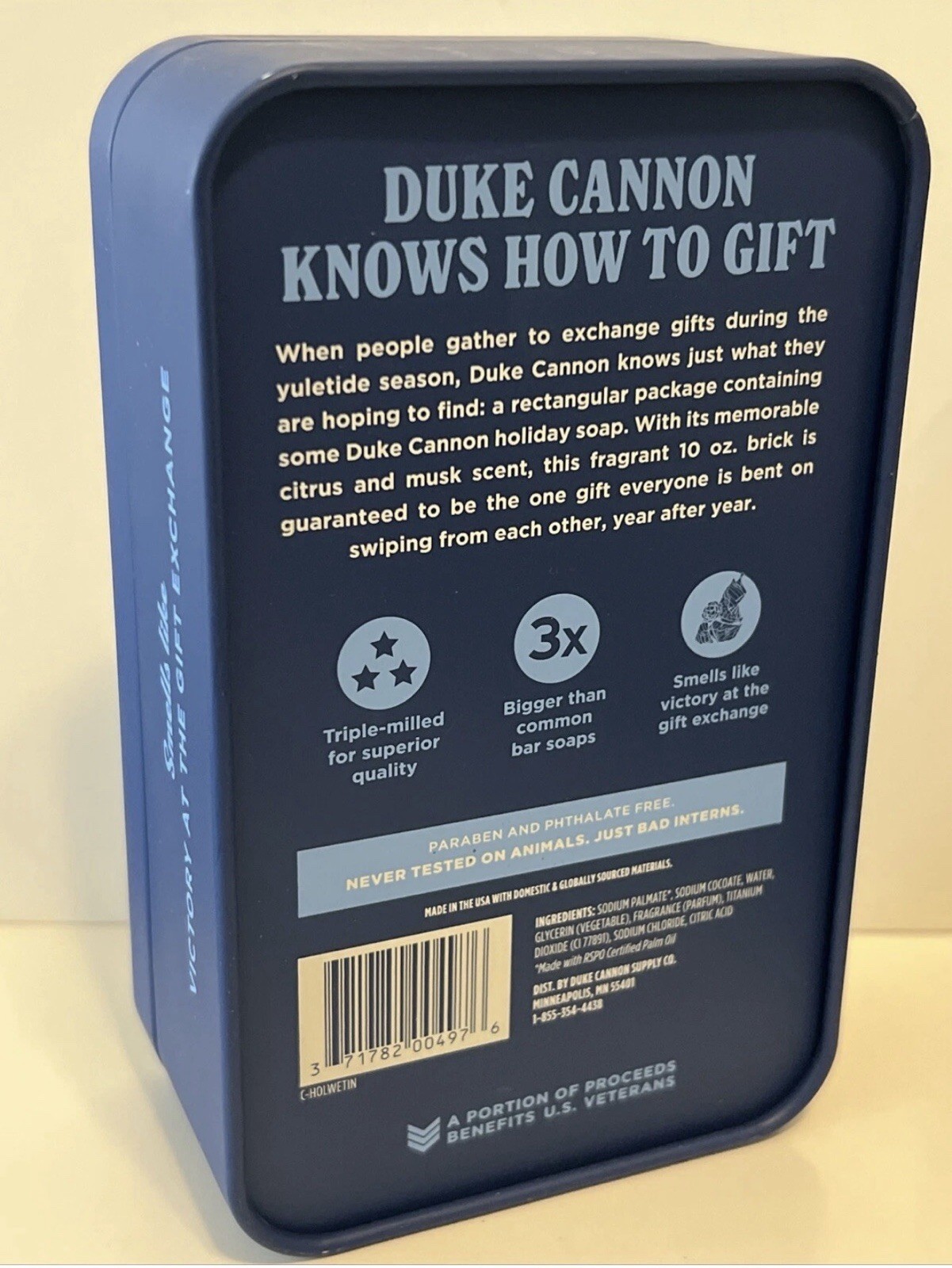 2 Duke Cannon Supply Co Big Ass Bricks Of Soap AND Tins White Elephant Champion