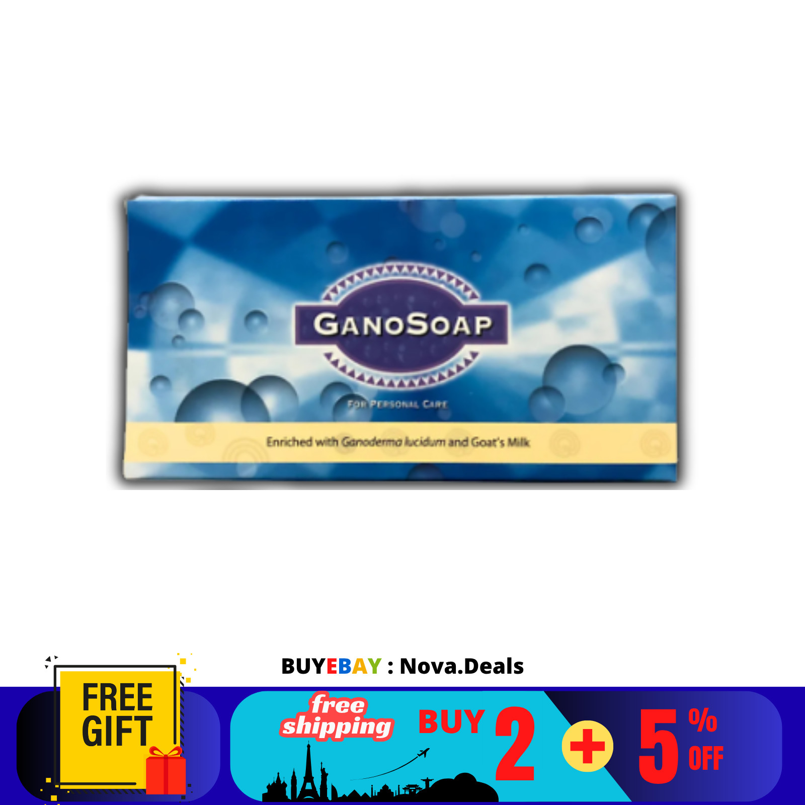 1 pcs Gano Soap Gano Excel Ganoderma Goat Milk Soap Anti Aging Acne Remover