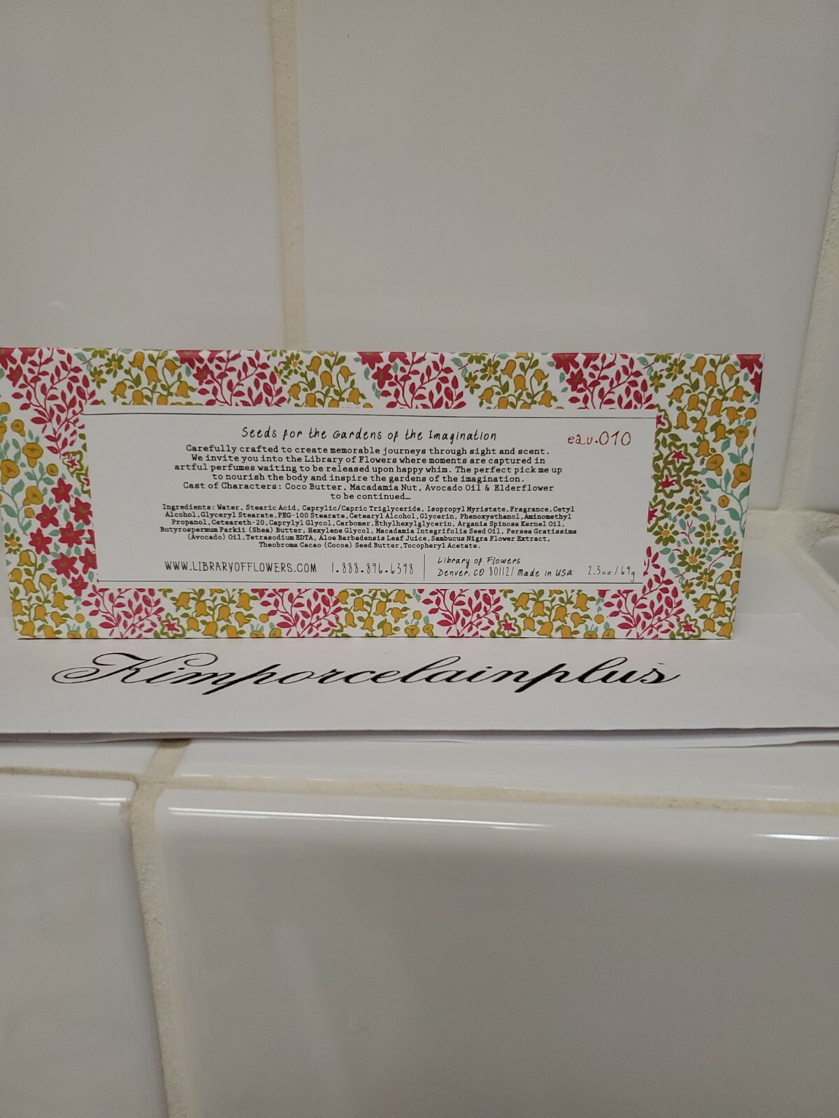 Library Of Flowers HONEYCOMB Hand Cream By Margot Elena Coco Butter 2.3 Oz New