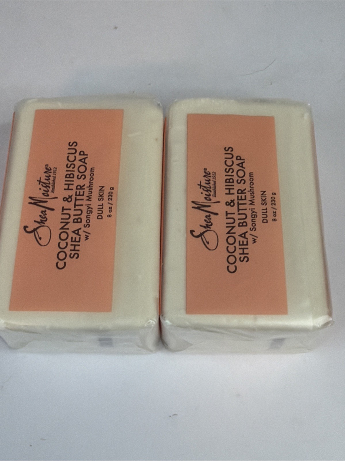 (2) Shea Moisture Coconut Hibiscus Shea Butter Soap Bars w/ Songyi Mushroom-8 oz