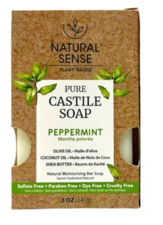 🆕️ Natural Sense 5 Oz. Bar Castile Soap🫧 ●PEPPERMINT● Natural & Moisturizing.