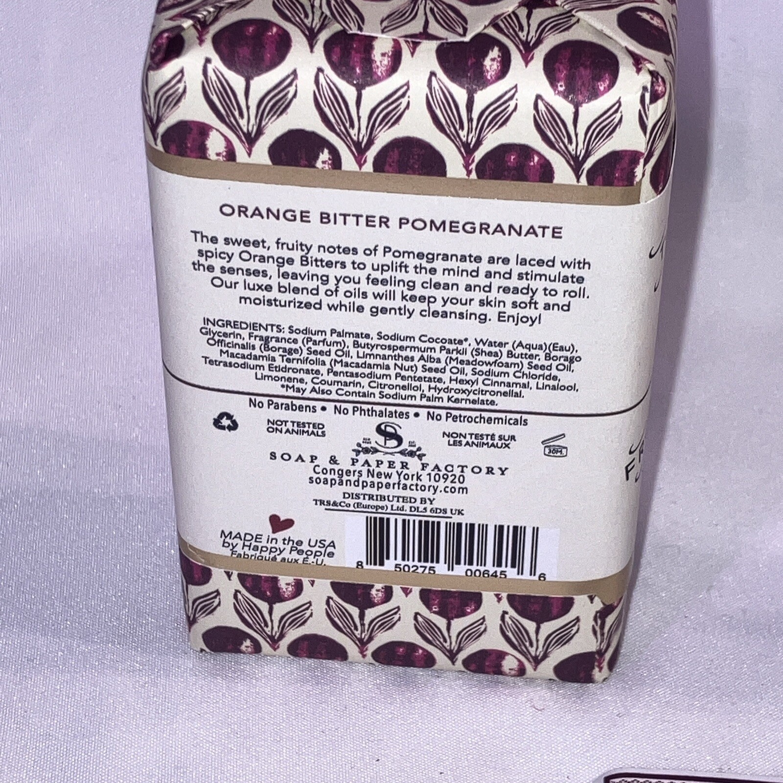 Soap&Paper Factory Set Of 1-Soap 5oz &1-Hand Cream Orange Bitter pomegran .
