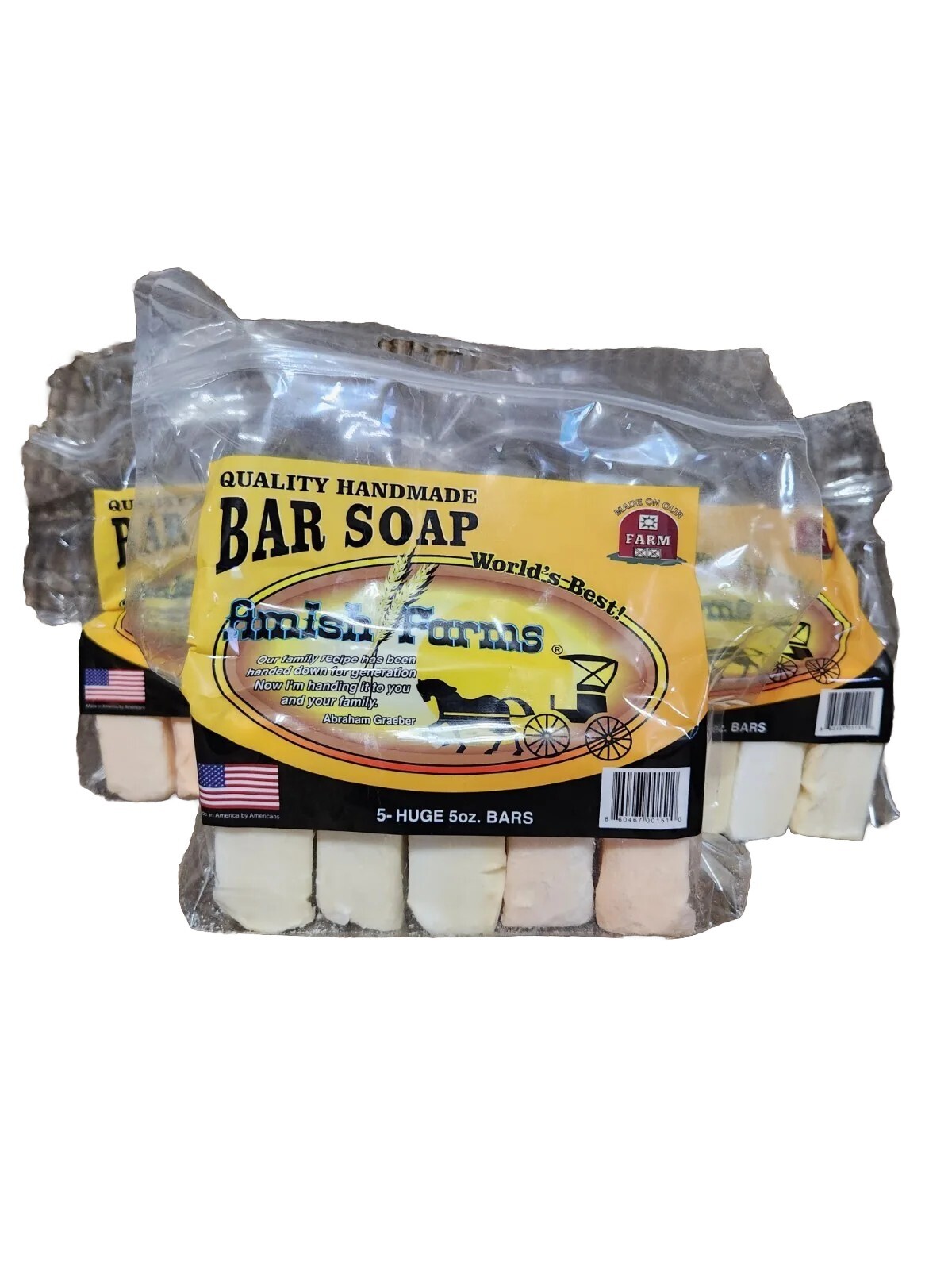 Amish Farms Bar Soap 15 Huge Bars 5oz Each Selling 3 Packs 5 Bars In Each Pack