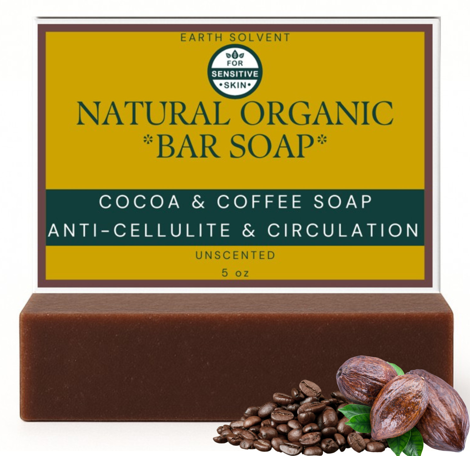 BUY 2 & Get 1 FREE Natural Organic Bar Soap For Sensitive Skin 5oz UNSCENTED