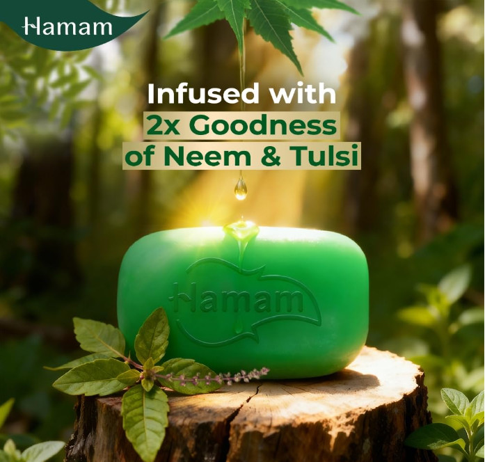 Hamam Neem Tulsi Aloe Vera Bath Soap Bar 150g For All Skin Types