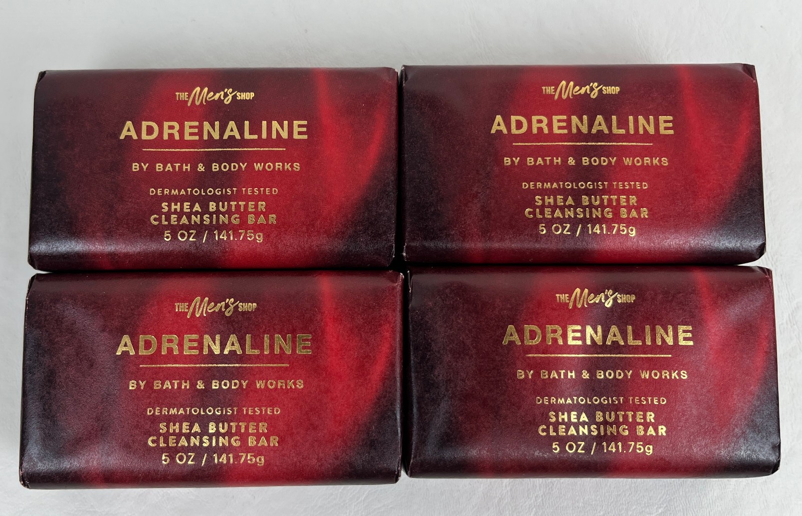 Lot of 4 Bath & Body Works Adrenaline Shea Butter Cleansing Soap Bars