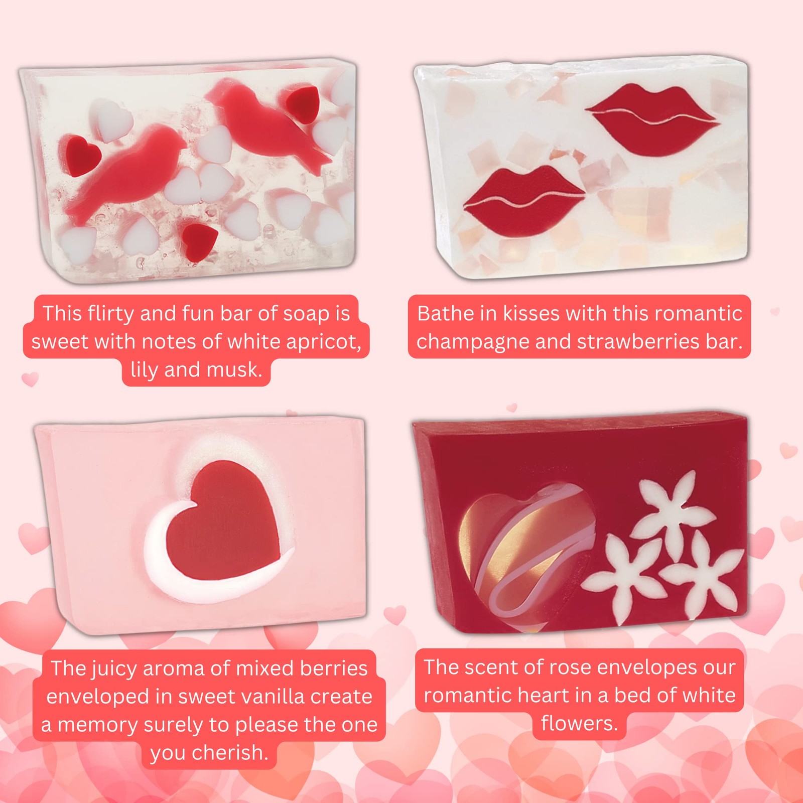 Primal Elements Valentine’s Day Glycerin Assorted Soap Set | Soap for Hands, …