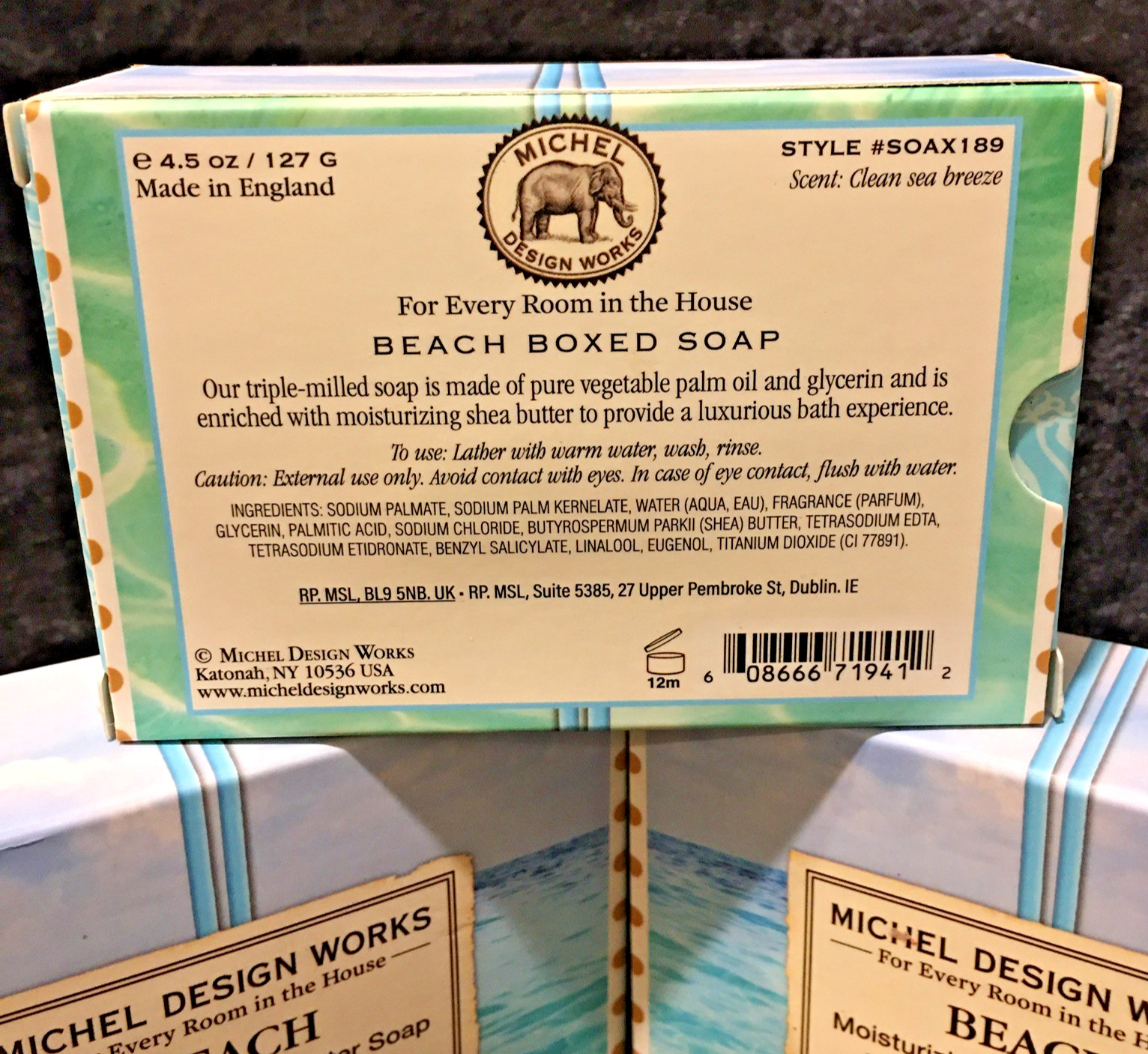 Michel Design Works Artisanal Bath Body Soap Beach Shea Butter 3 – 4.5oz Bar Lot