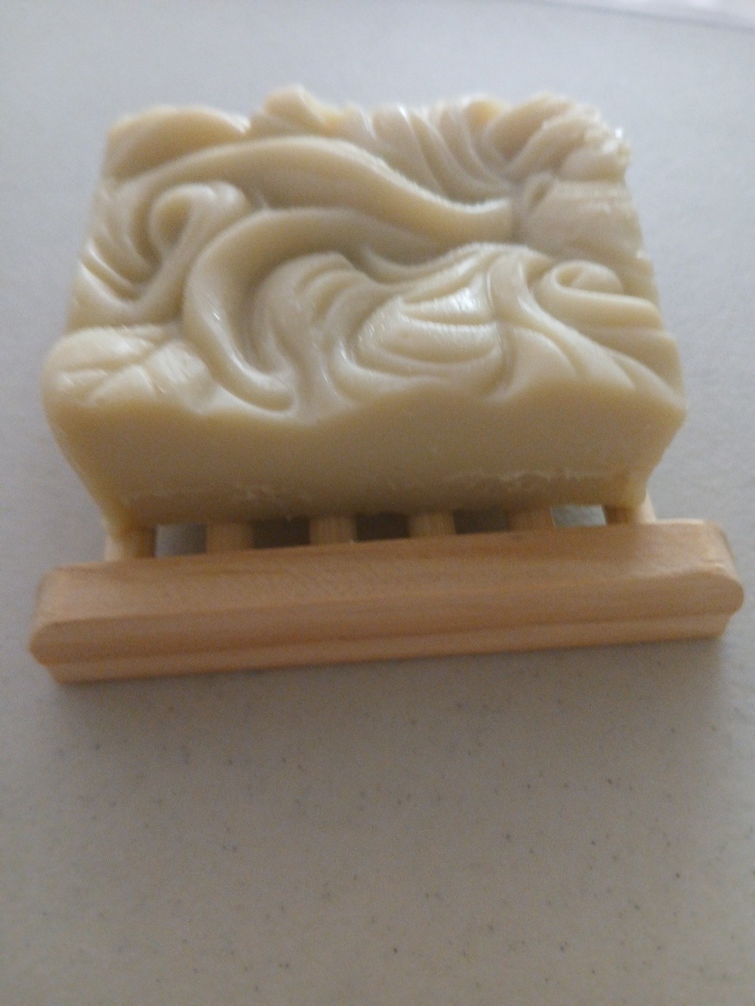 NEW Handmade Allepo Style Soap-3.0+ Oz-Unscented-Wave Design-2 15/16″X2 1/8″X 1″