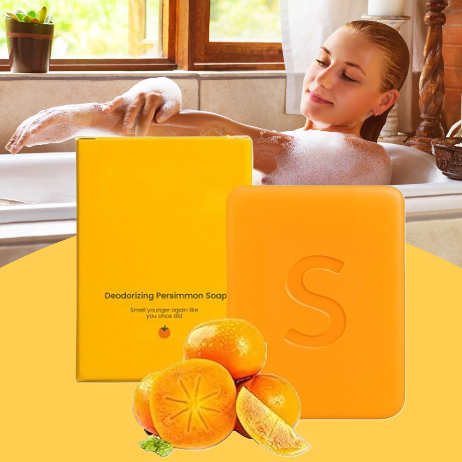 Persimmon Swarva Soap Bar Body Odor Control Deodorant Soap for Men & Women