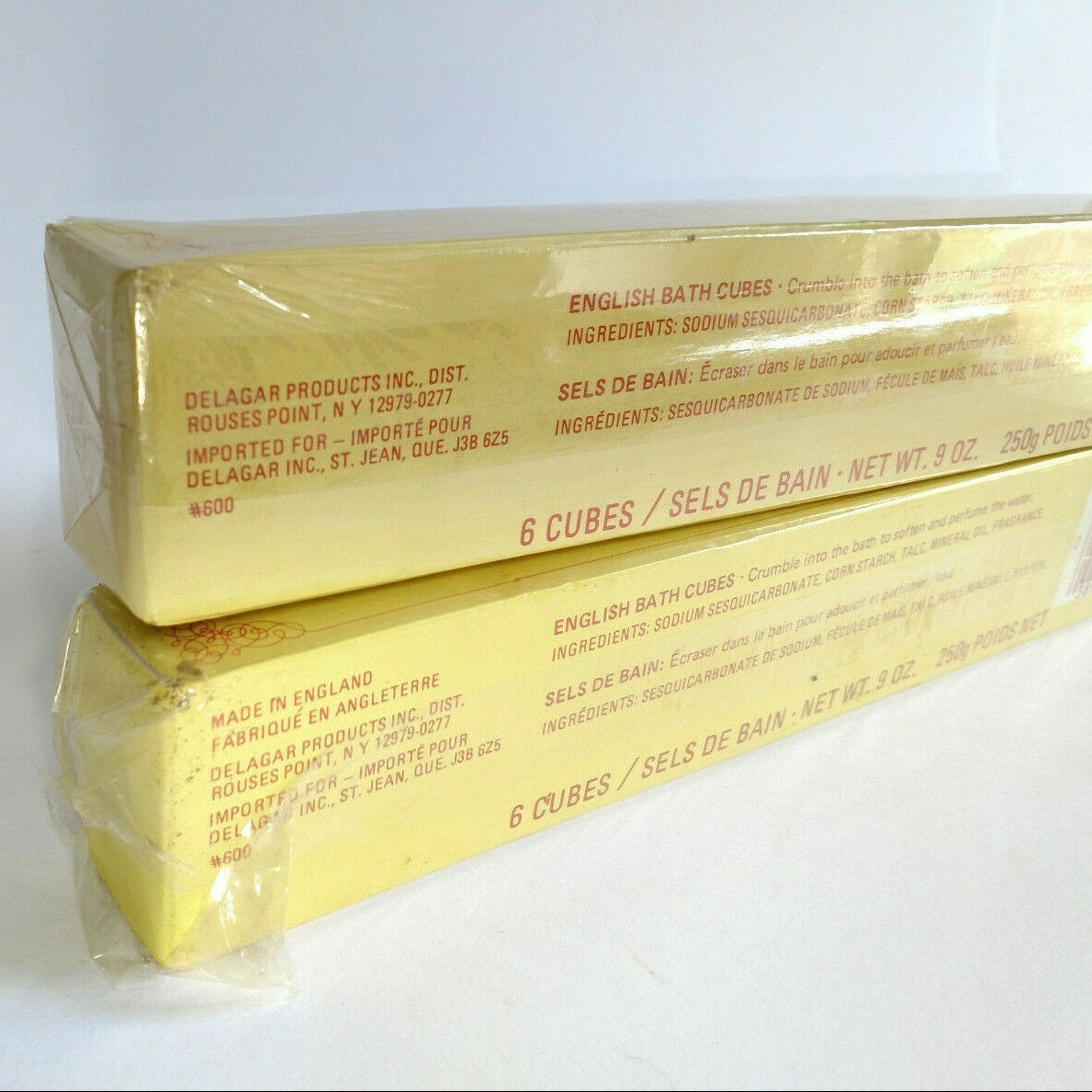 2x Vintage ENGLISH BATH CUBES 6 Cubes Delagar Made in England SEALED