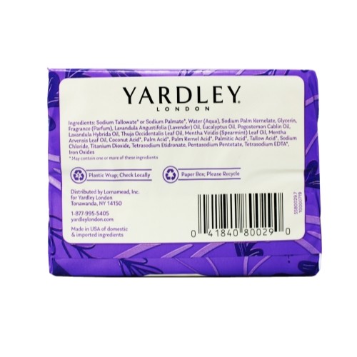 Yardley London Moisturizing Soap English Lavender 2 x 4oz Bars – Pack of 4