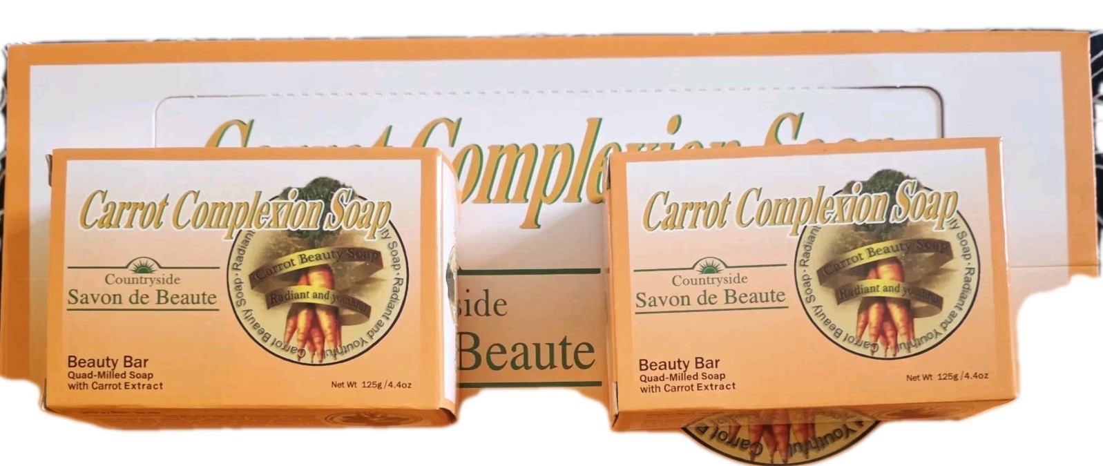 Countryside Beauty Soap Quad-Milled Carrot Extract Beauty,1 pack=12Bars=20$
