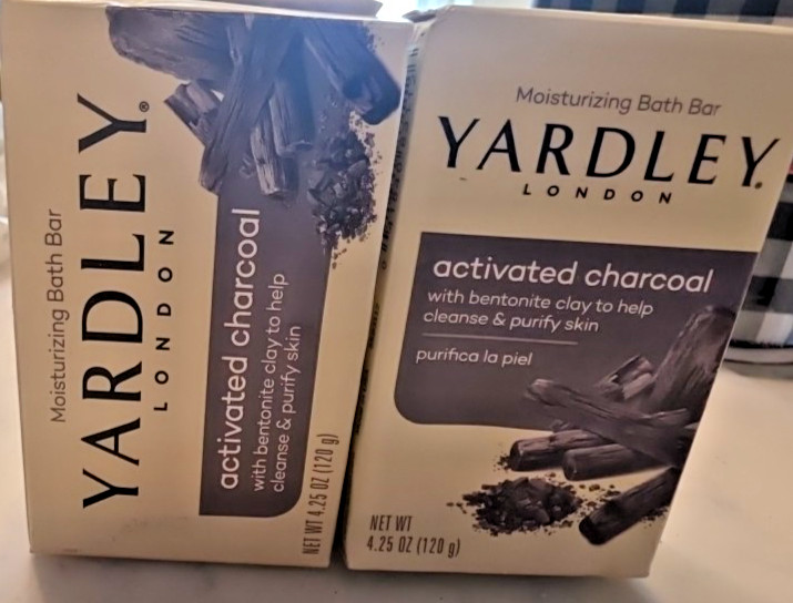 Yardley London Moisturizing Bath Bar Activated Charcoal 4oz. – Pack of 2
