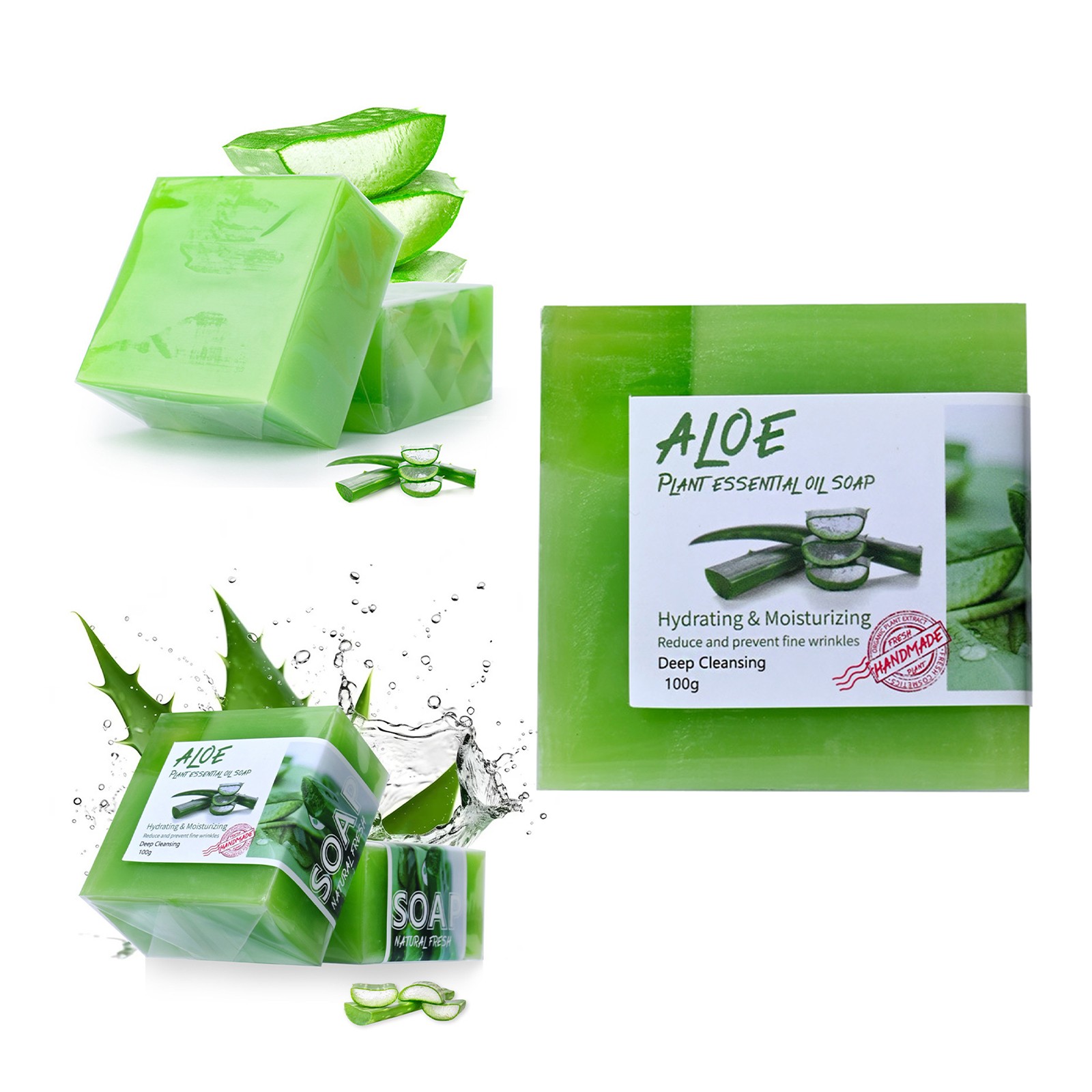 1PCS Handmade Soap For Daily Use Aloe Gentle On The Skin Essential Oil Soap