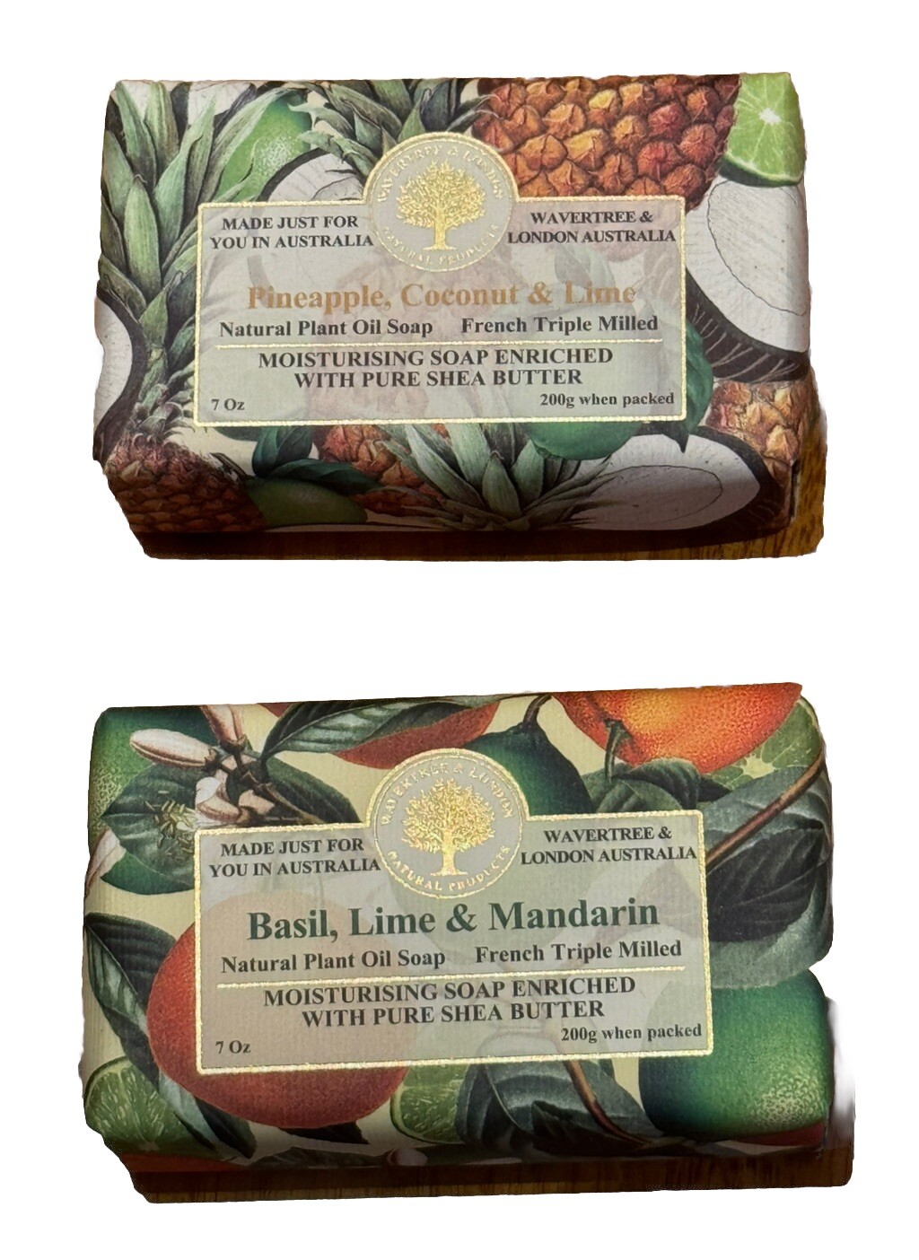 Wavertree & London Australia Ultimate Soap Bundle 1X Basil 1X Pineapple