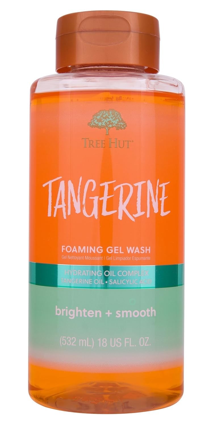 Tree Hut Tangerine Body Wash, Hydrating & 18 Fl Oz (Pack of 1), Orange