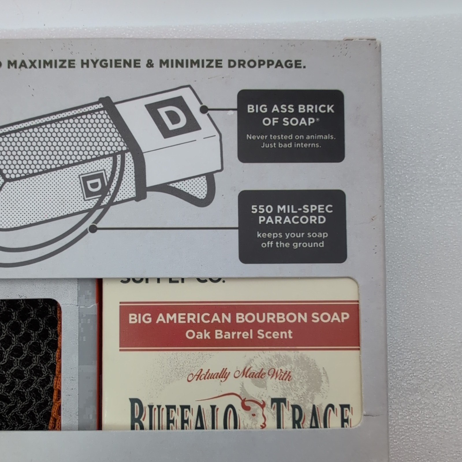 Duke Cannon Soap On a Rope Tactical Scrubber Pouch + Oak Barrel Bourbon Soap