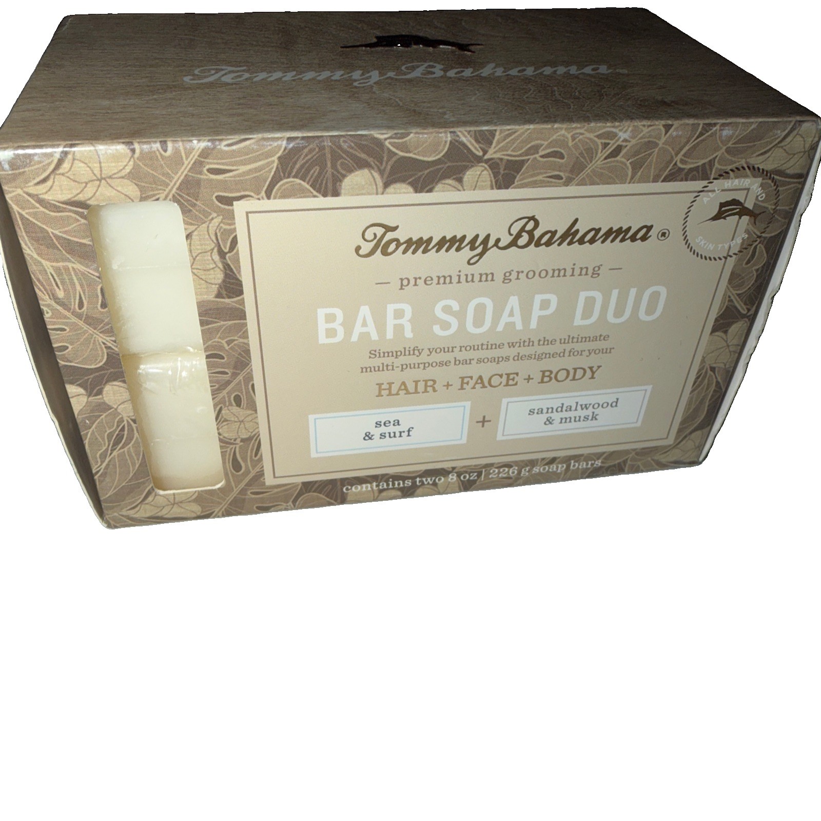 TOMMY BAHAMA BAR SOAP DUO Sea & Surf + Sandalwood & Musk 2-8ozHAIR + FACE + BODY