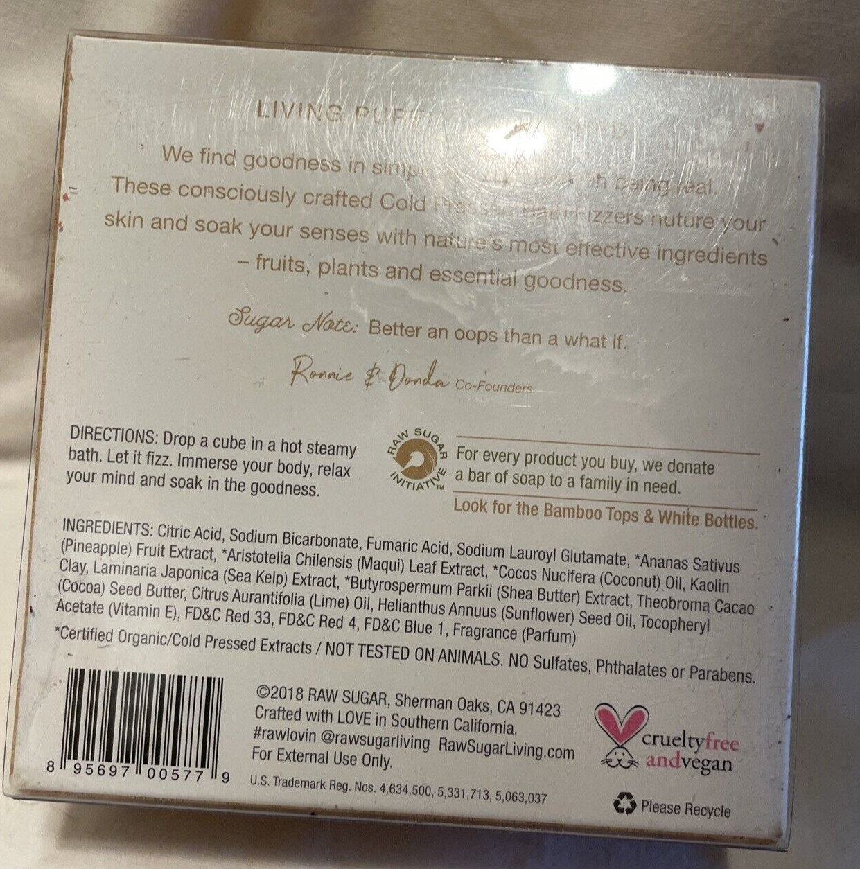 Raw Sugar Cube Bath Fizzers Pineapple, Maqui Berry, Coconut 4 – 4 Oz Cubes Vegan
