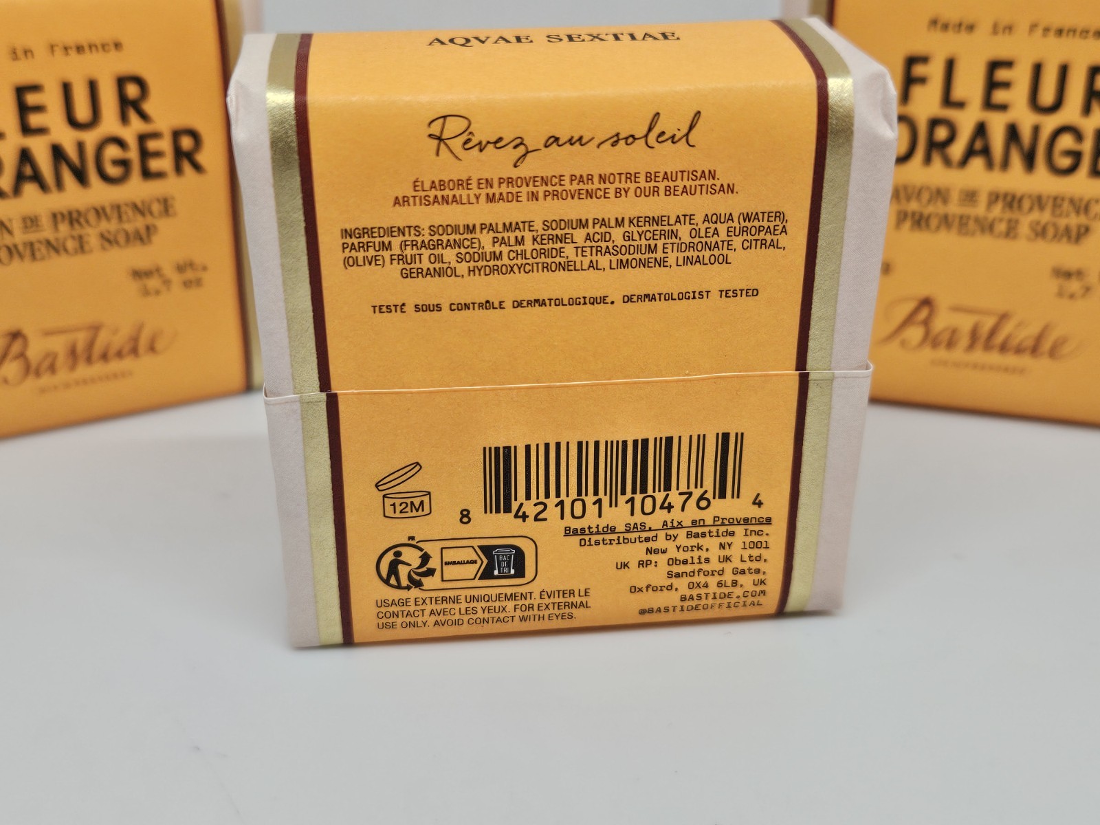 Bastide FLEUR D’ ORANGER Savon De Provence Soap 1.7oz Travel Size (3 Pack)