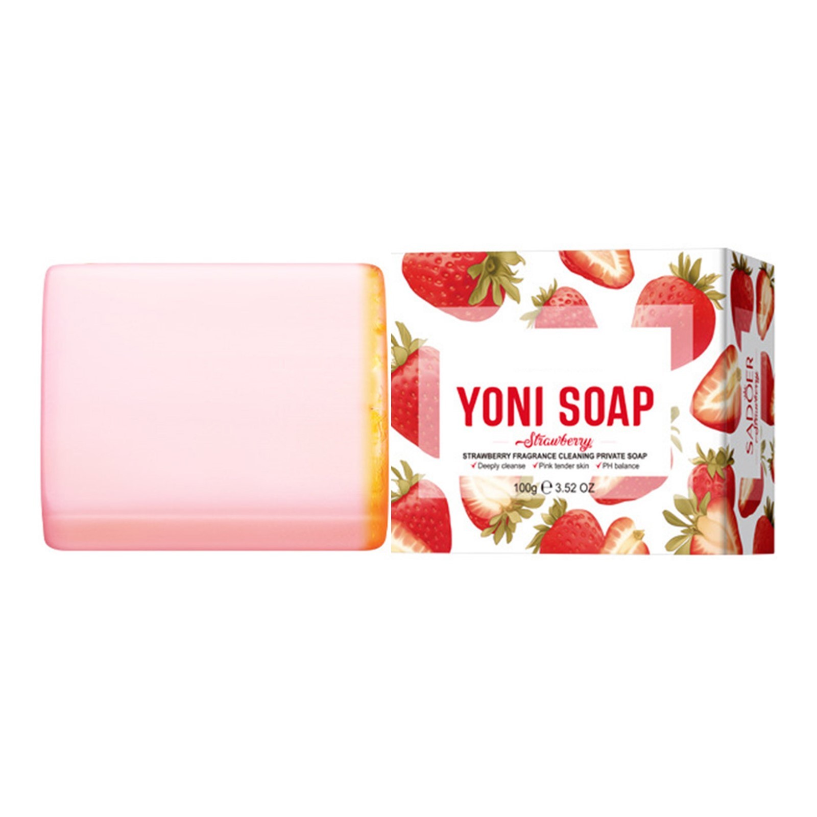 Women Strawberry-Scented For Private Personal Care Soap With Foaming Net 100g