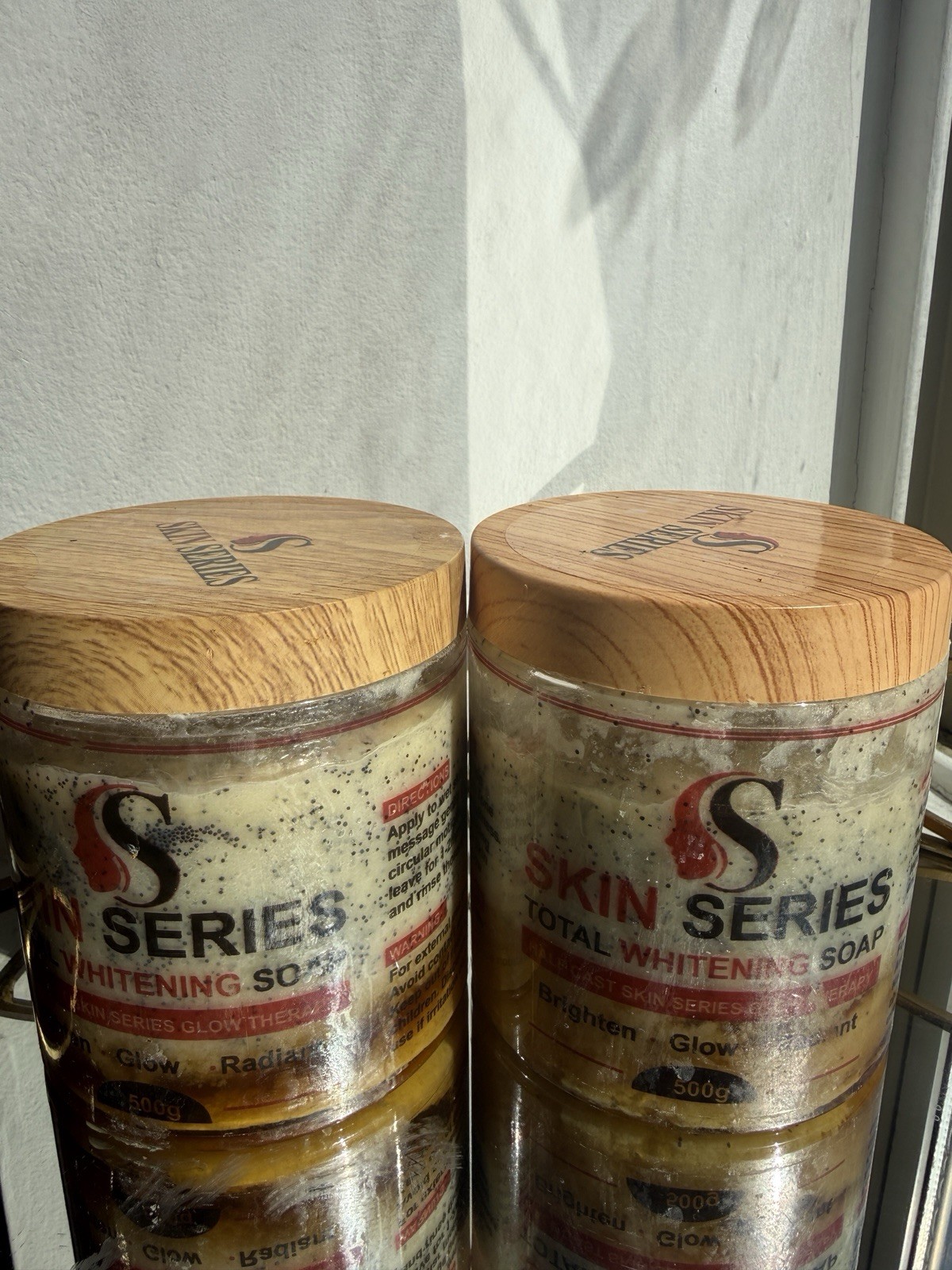 Skin Series Total Whitening Body Soap Bar, 500 g, Beige Speckled Round