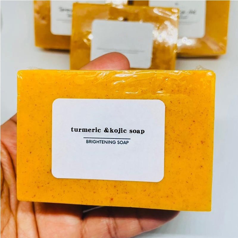 Turmeric & Kojic Acid Brightening Soap Bar 100g Lemon Scent Face Body Hands