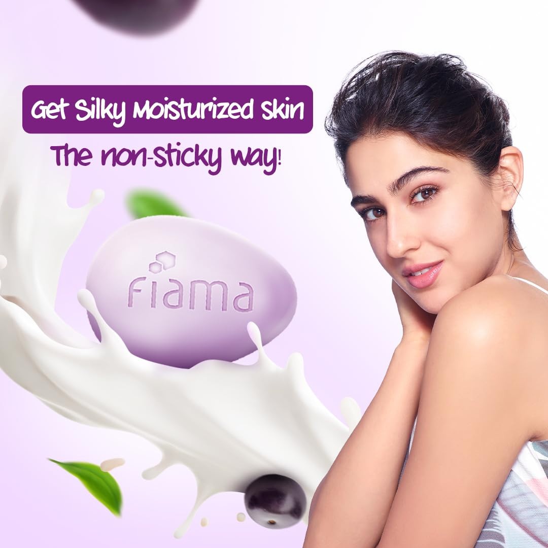 Fiama Moisturizing Soap Bar, Japanese Hokkaido Milk & Acai Berry, Soap Pack of 3