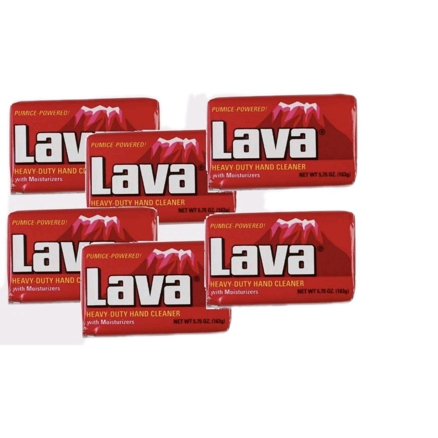 6 ~ LAVA Bar Green Soap 5.75 Oz Heavy Duty with Pumice Hand Cleaner Grease Dirt