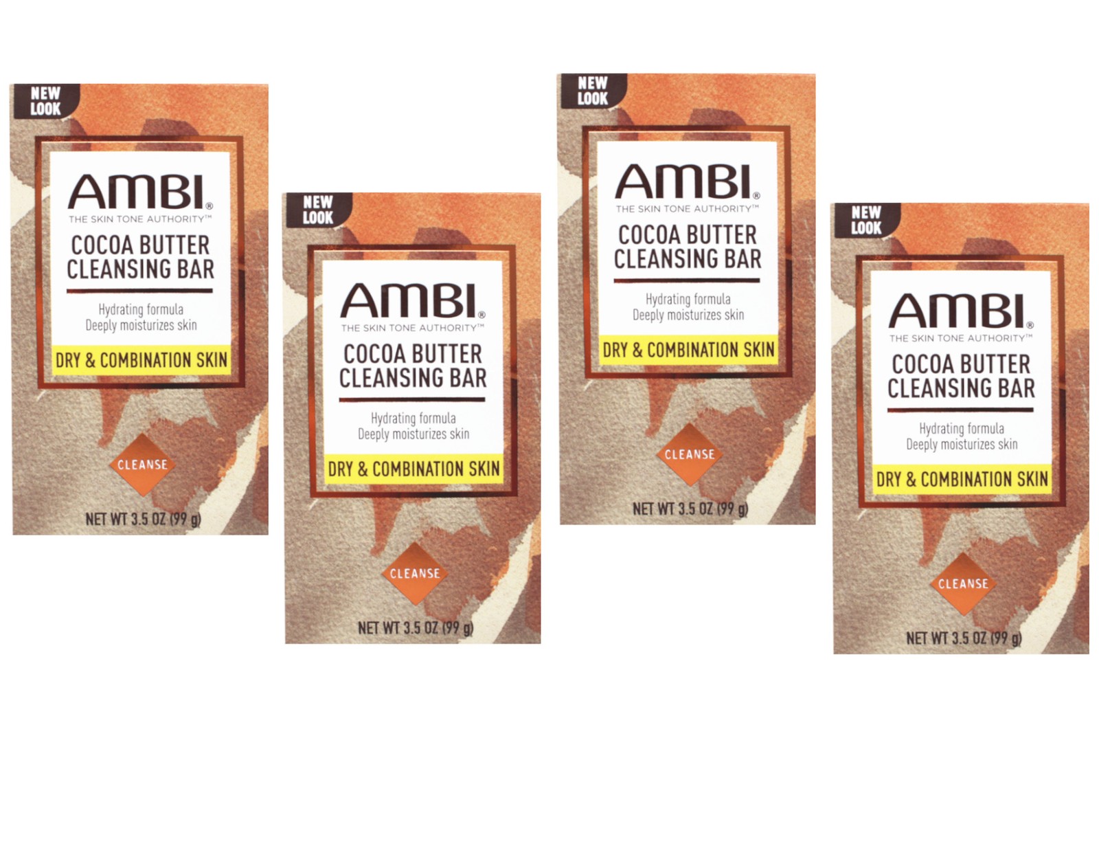 AMBI Cocoa Butter Cleansing Bar Soap – 3.5oz – 4 Pack