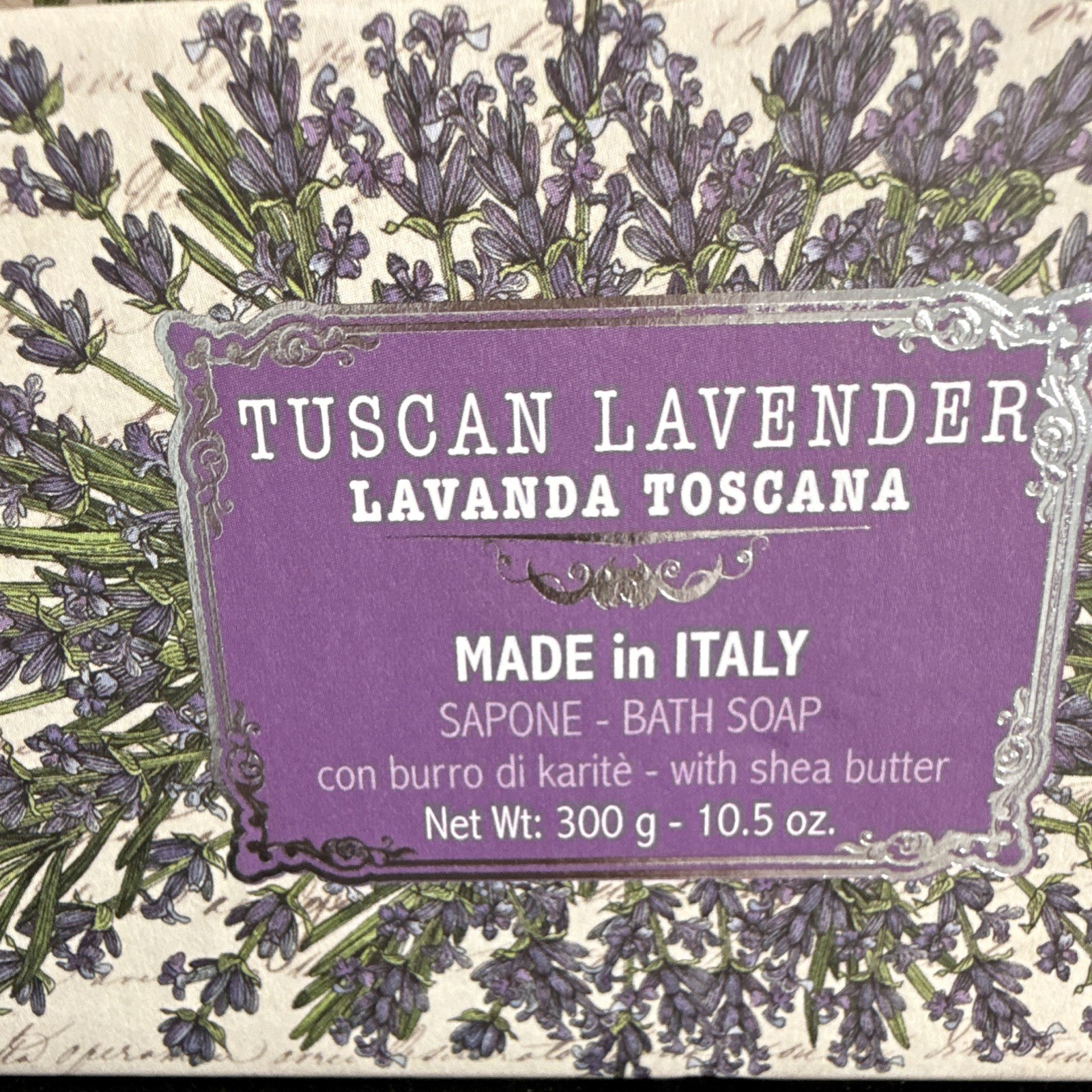 Indulge in Luxury: 4-Pack La Florentina Tuscan Lavender Shea Butter Soap 10.5 oz