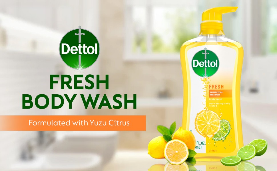 Fresh Body Wash and Shower Gel, Fresh Yuzu Citrus Scent Body Wash, 16.90 Fl Oz