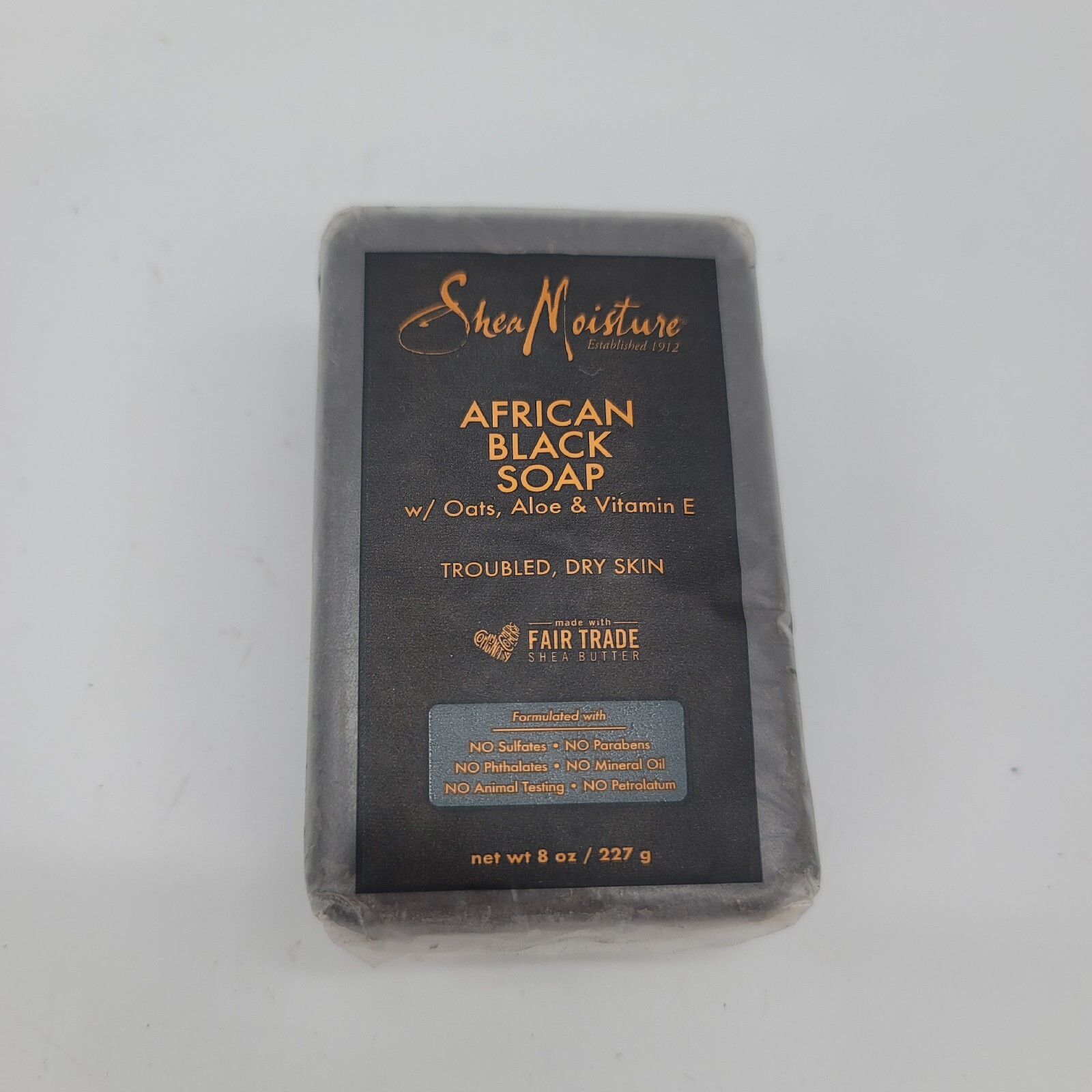 Shea Moisture African Black Soap Oats Aloe Vitamin E For Troubled, Dry Skin 8oz