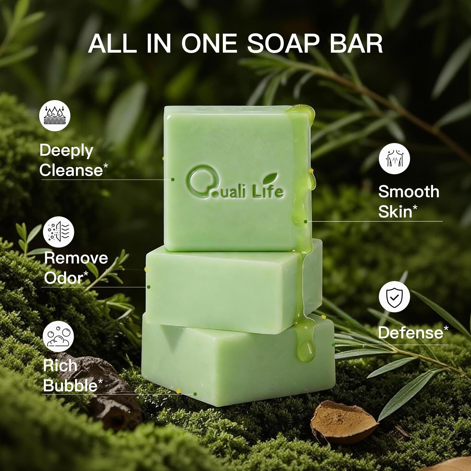 QualiLife Tea Tree Soap, Soap Bar for Face & 3.5 Ounce (Pack of 3)