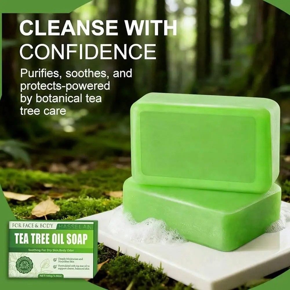 Tea Tree Soap 100g for Face & Body Acne Natural Oil Control Skin Cleanser Bar