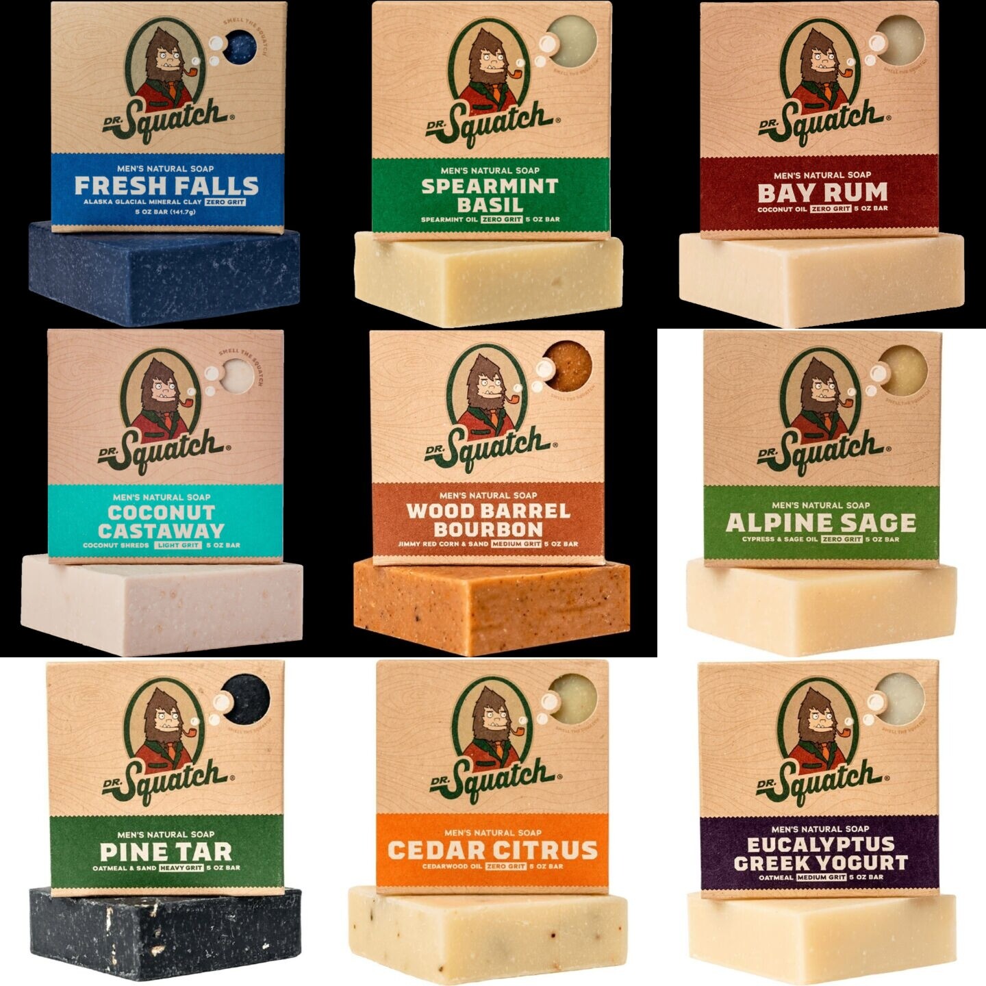 Dr. Squatch Soap Men’s natural bar soap 43 Scents Available 1 Beard Oil
