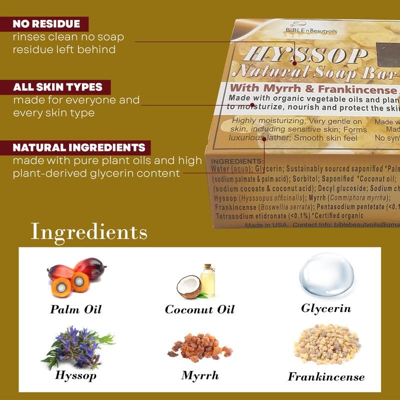 Beautyoils Cleanse Me With Hyssop Natural Soap 3.3 Ounce (Pack of 1)