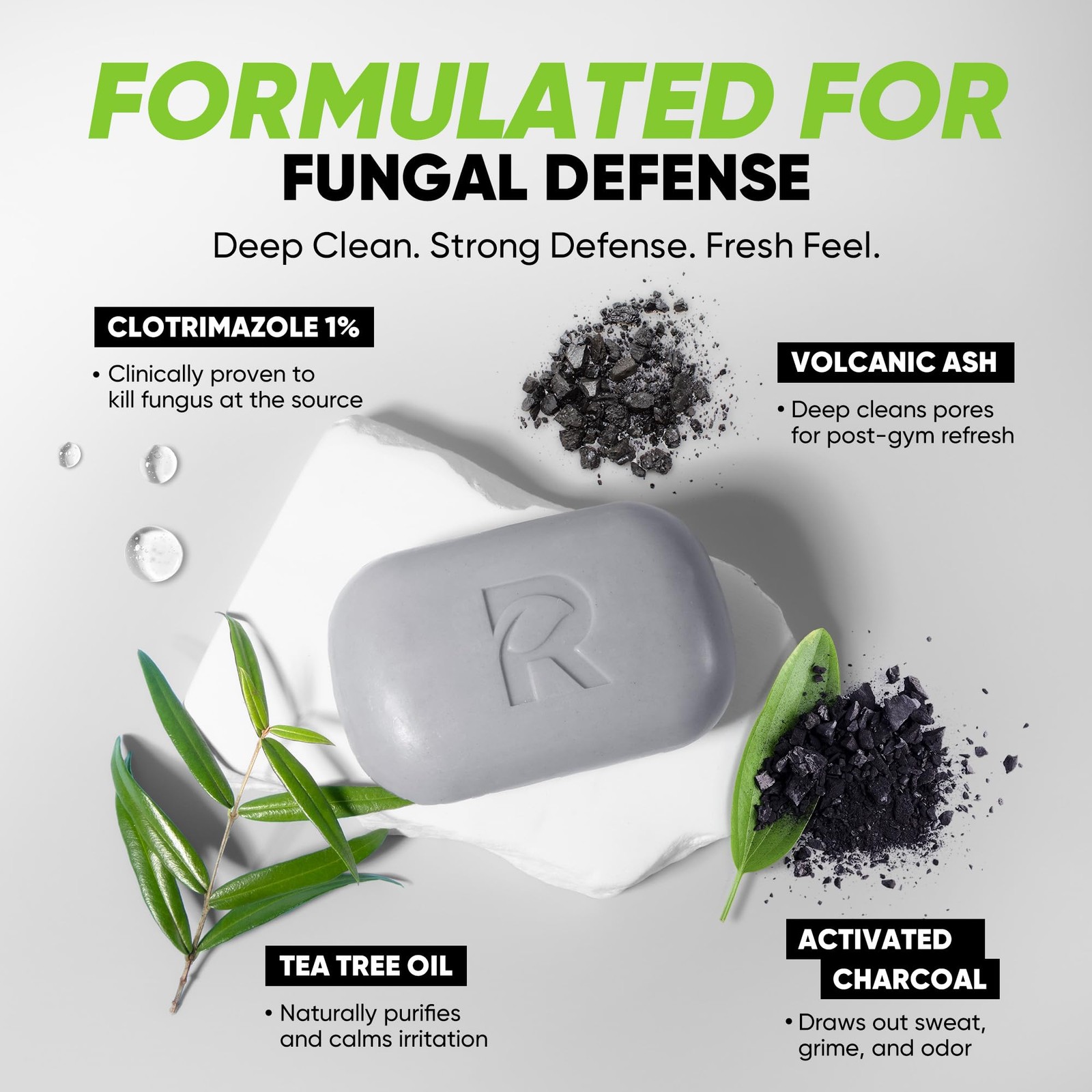 Roycederm Antifungal Soap for Active Skin – 4 Ounce (Pack of 2), Black