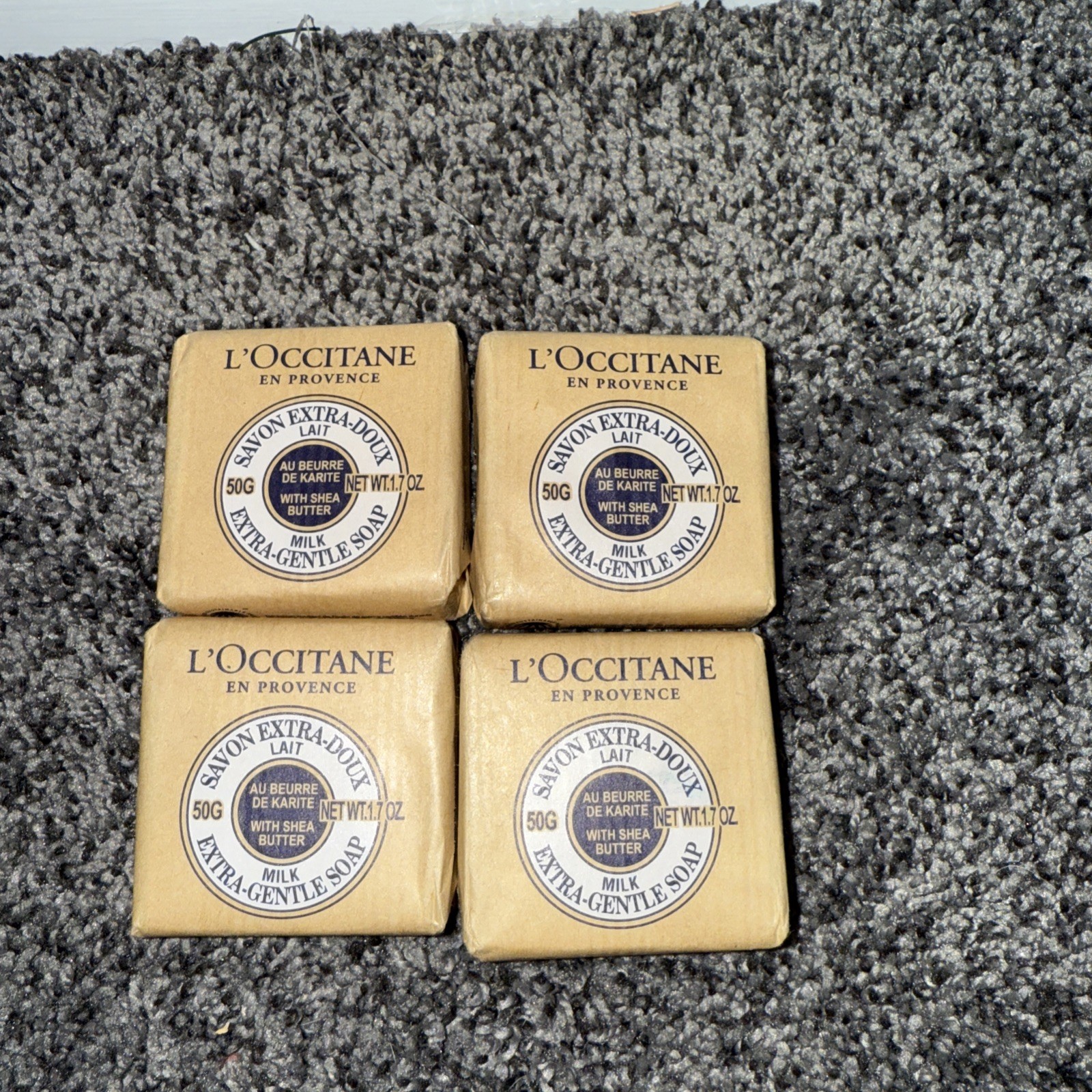 4x L’OCCITANE Extra Gentle Soap Milk Shea Butter Bar 1.7 oz 50g each NEW