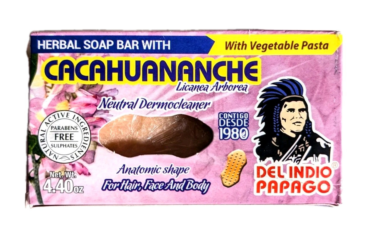 DEL INDIO PAPAGO Herbal Soap Bar with Cacahuananche Natural Dermocleaner 4.4 oz