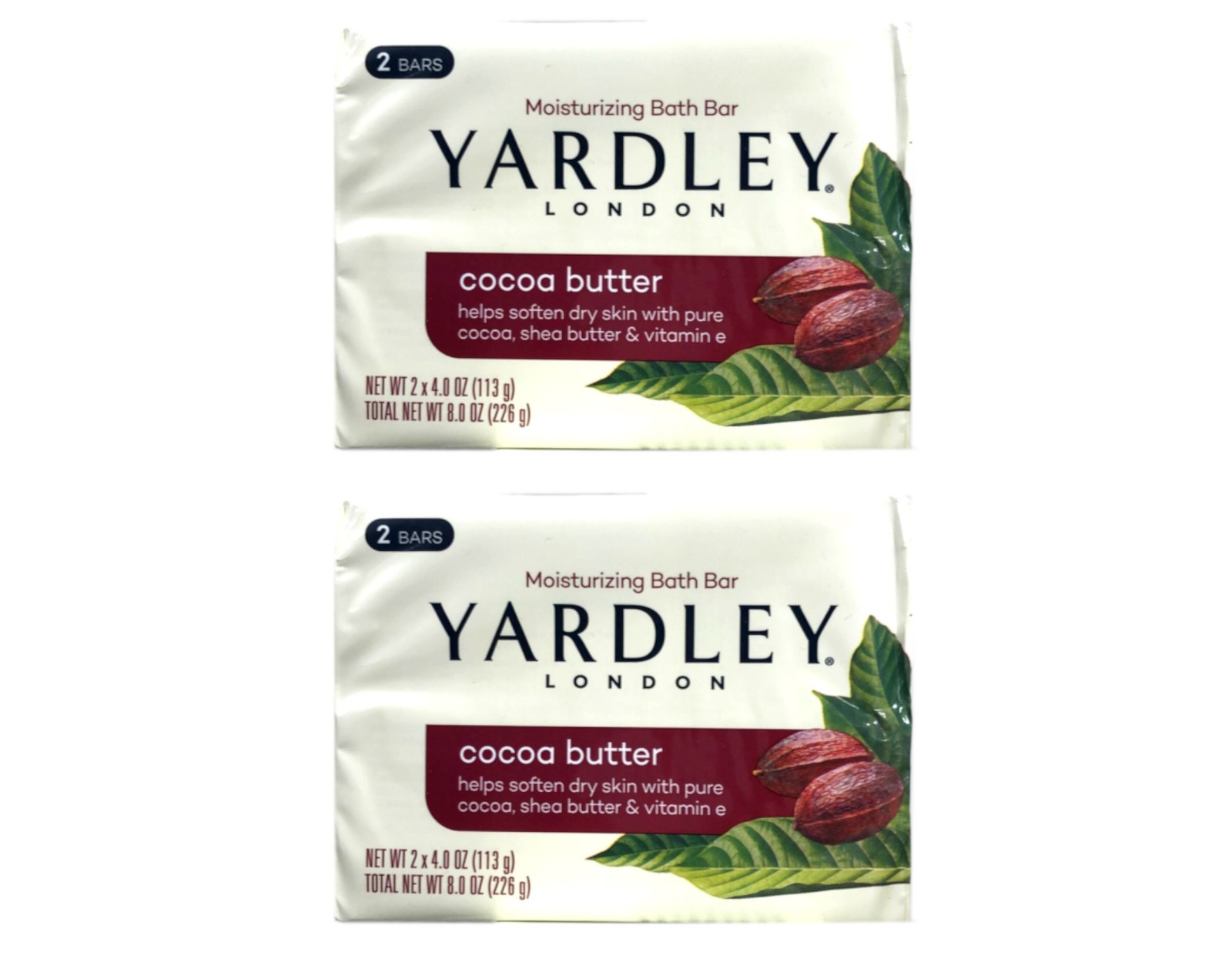 Yardley London Moisturizing Soap Cocoa Butter 2 x 4oz Bars – Pack of 2