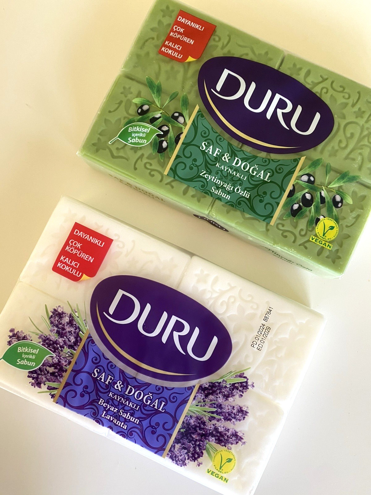 Duru Lavender & Olive Oil Pure & Natural Bath Soap 6.17oz x 8 Bars (total 1200g)