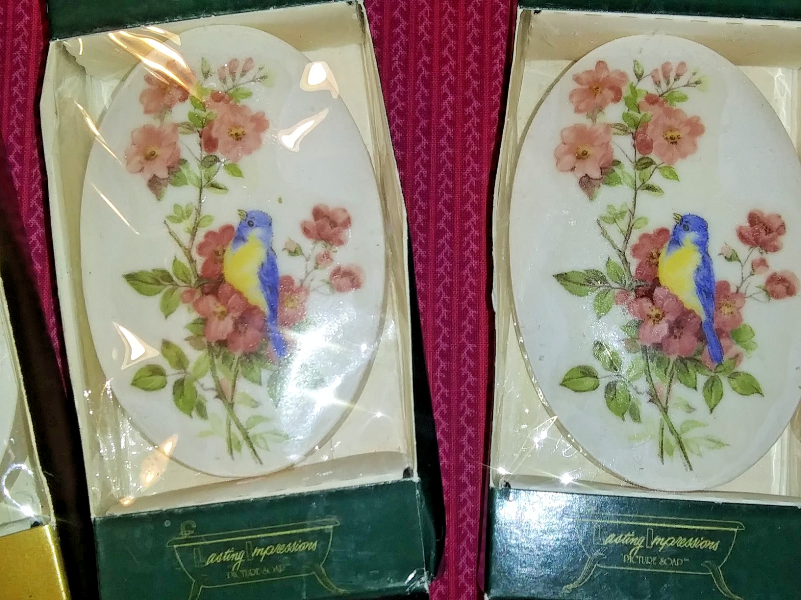 4 Bars of Lasting Impressions Picture Soap Blue Birds and Angels
