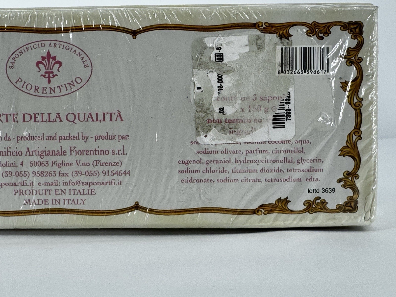 Saponificio ~ Rose Floral Handmade Bar Soap 3 x 5.29oz Italian Italy