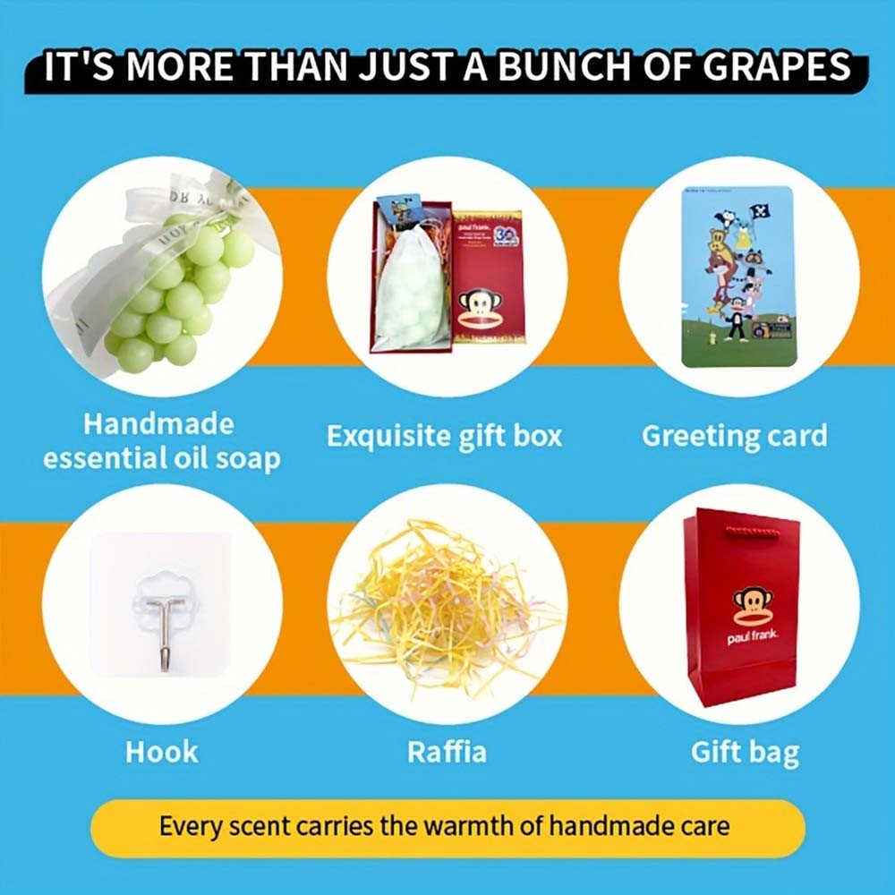 Artisanal Cleansing Long-Lasting Charming Unique Skin-Friendly Grape-shaped Soap