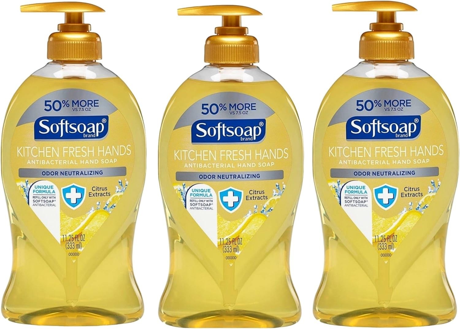 Kitchen Fresh Hands Moisturizing Antibacterial Soap – Citrus 3-Pack, 11.25 FL Oz