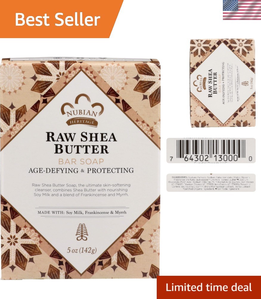 Luxurious 5 Oz Bar Soap with Raw Shea Butter, Frankincense & Myrrh Infusion