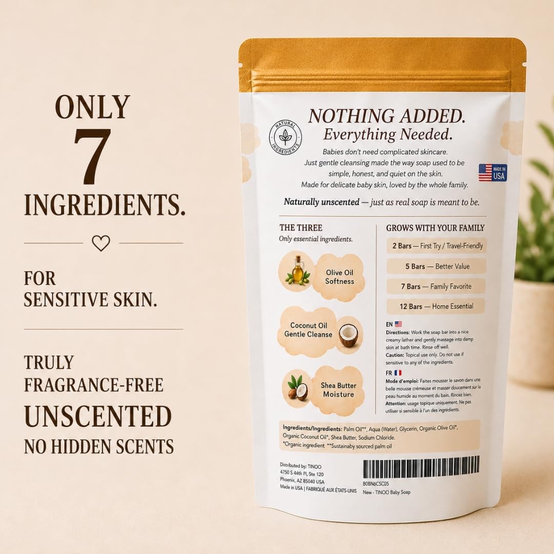 Fragrance Free Baby Bar Soap for Sensitive Skin | Unscented Natural soap bar …
