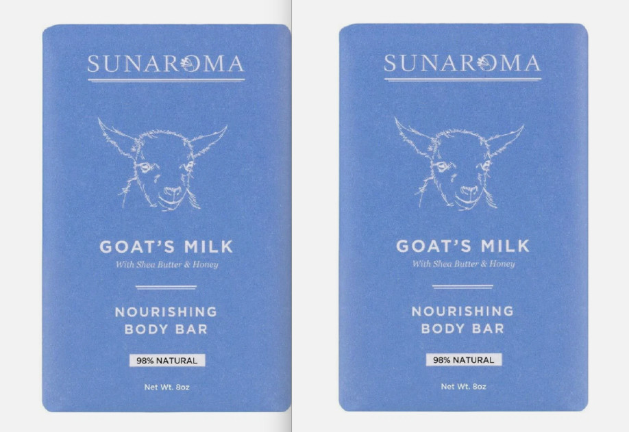Sunaroma Goats Milk Bath Soap with Shea Butter and Manuka Honey, 8 Oz 2PK